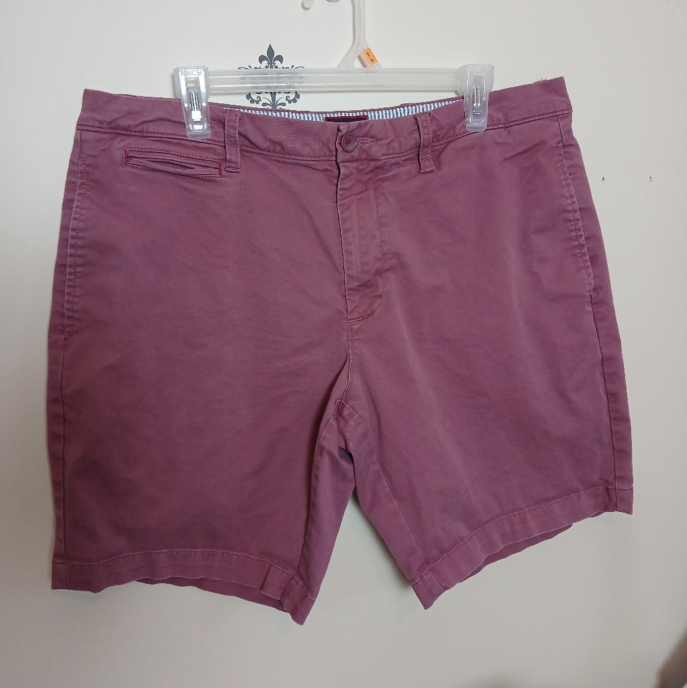 Untuckit Shorts Mens 36 Inseam 9 Red Washed St. Vincent Chino Stretch - Picture 2 of 5